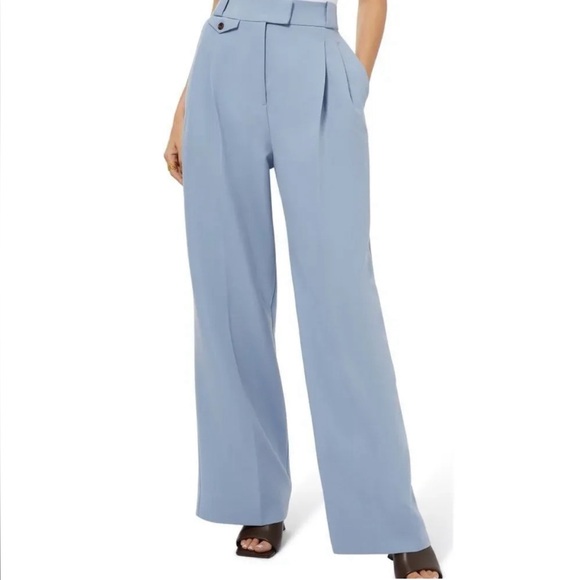 Shona Joy Pants - NEW Shona Joy High Waisted Tailored Pant Size 6 Chalk Blue Irena NWT Revolve